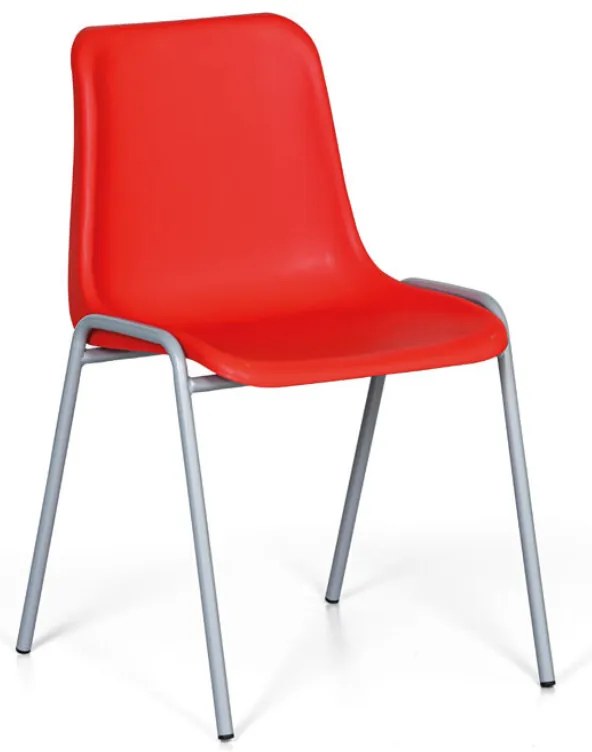 Plastová jedálenská stolička AMADOR, červená