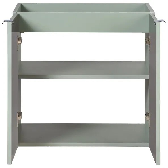 Závěsná skříňka Line Reed Green Pati s deskou a umyvadly 120 cm zelená/dub evoke