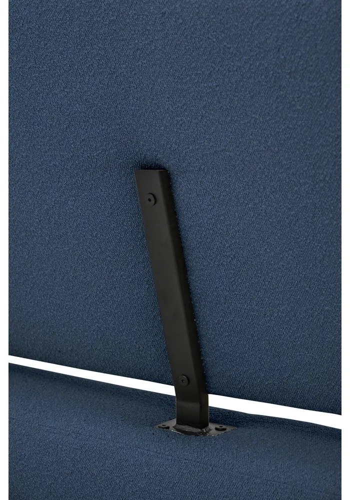 Tmavomodrá čalúnená dvojlôžková posteľ s roštom 140x200 cm Odette – Scandic