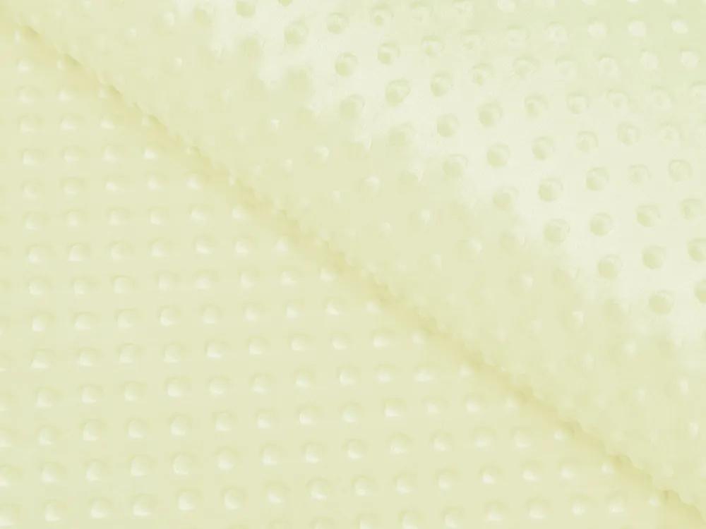 Biante Detská obliečka na vankúš Minky 3D bodky MKP-043 Pastelovo žltozelená 50 x 70 cm