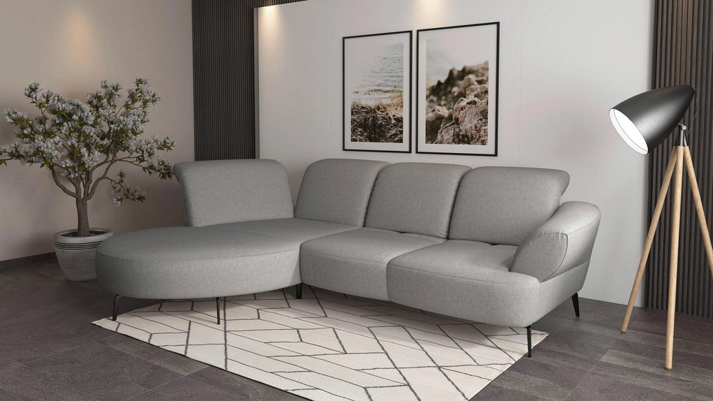 XXXLutz ROHOVÁ SEDAČKA, textil, svetlosivá Sit & More - Sedačky - 000144013222
