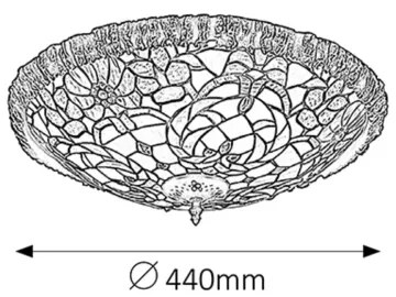 Rabalux 8087 - Tiffany vitražové stropné svietidlo MIRELLA 2xE27/60W/230V
