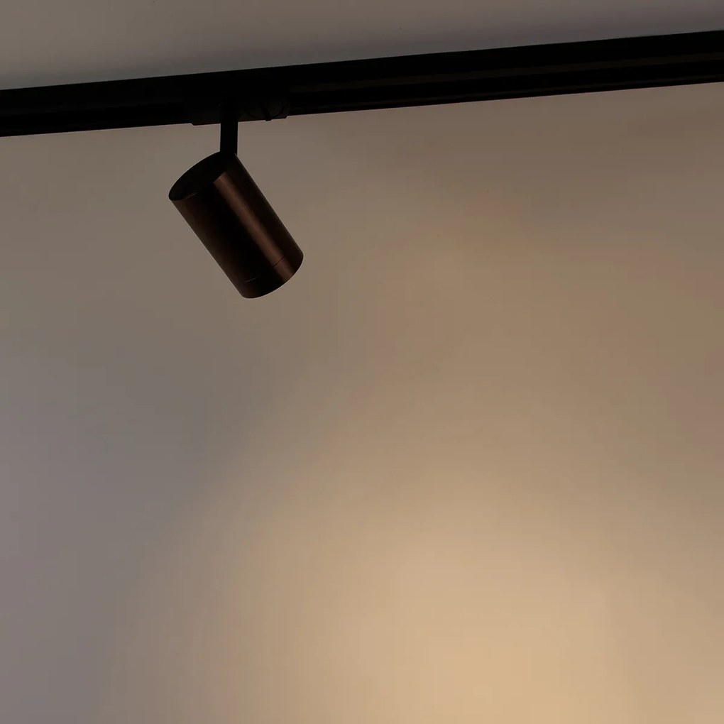 Moderné 1-fázové koľajnicové bodové svetlo tmavo bronzové - Jeana