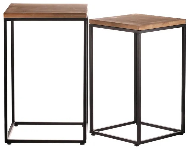 Autronic BONTEC Stojan na kvety - kov, drevená doska, cena za sadu 2 ks Farba: Prírodné