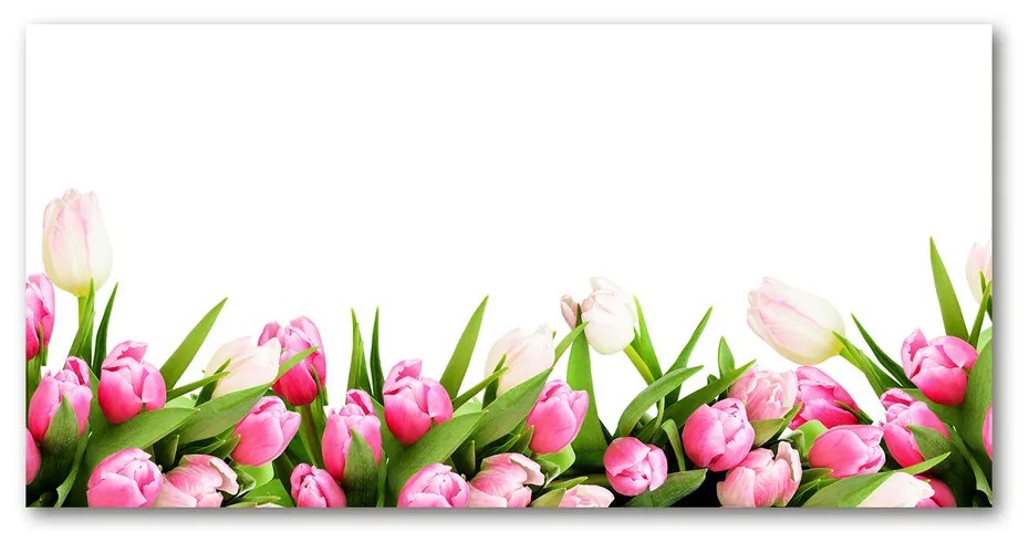 Moderný akrylový fotoobraz Ružové tulipány pl-oa-140x70-f-138798865