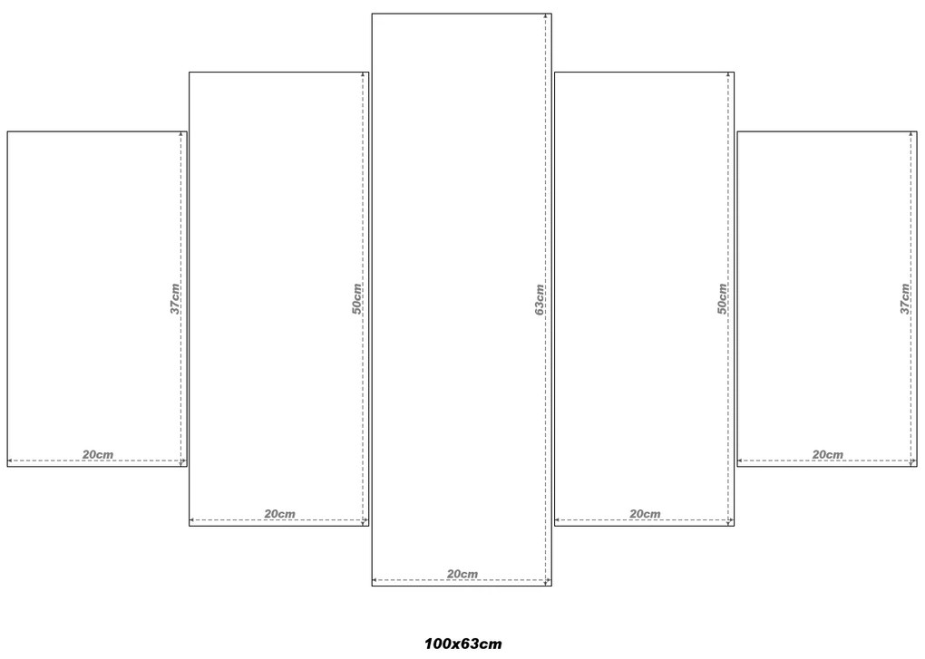 Gario 5 dielny fotoobraz na plátne Rozmery: 160 x 80 cm