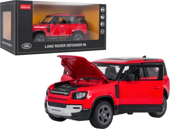 Model auta Land Rover Defender 90 1:24 RASTAR červený