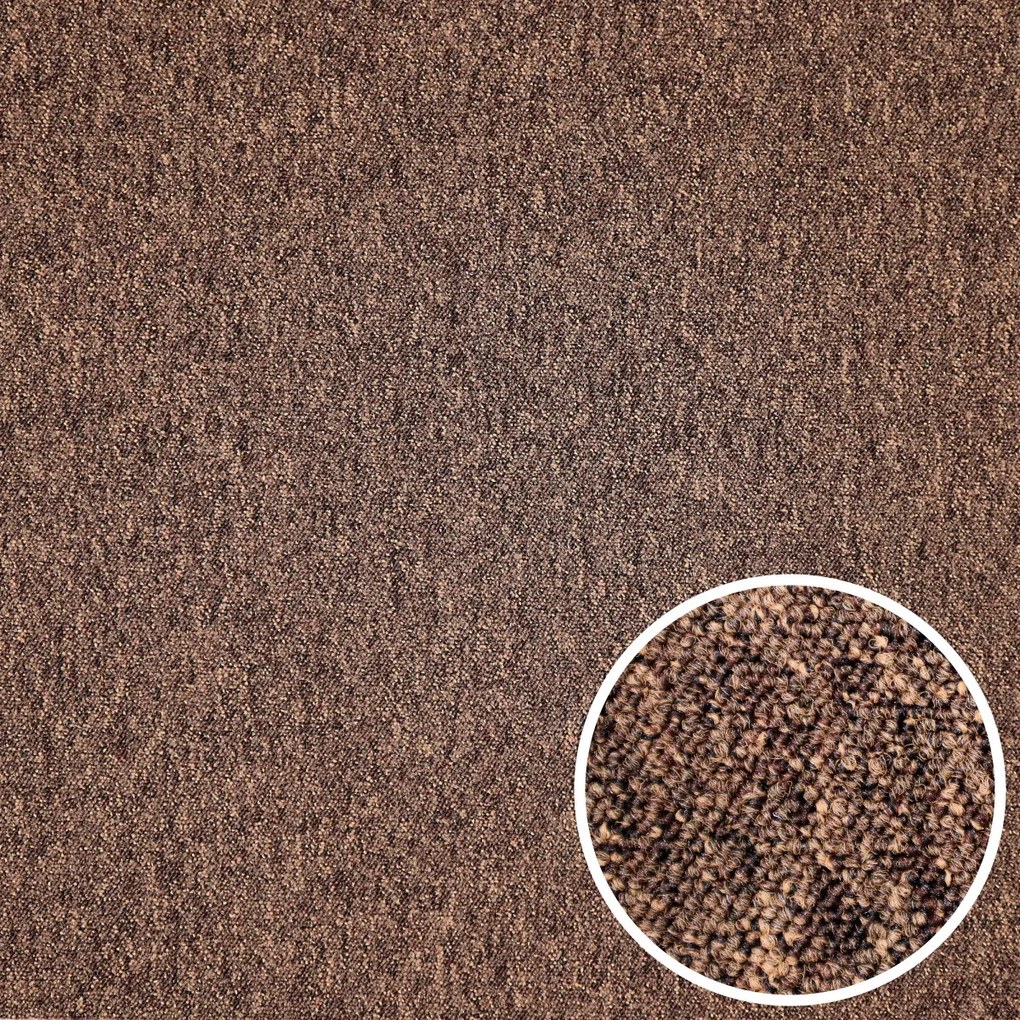 Metrážny koberec Classica 392, záťažový, na mieru, šíře 4m, hnedá, ab (mriežka), chodba / predsieň, Condor Carpets