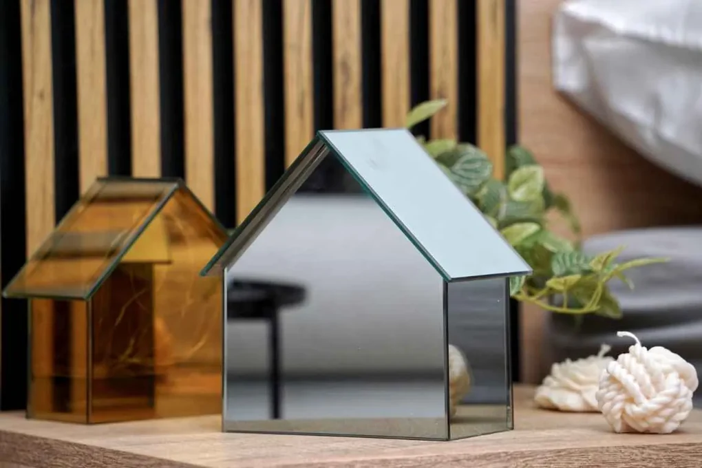LED sklenený domček ELITE, sivý - viac veľkostí Veľkosť: S