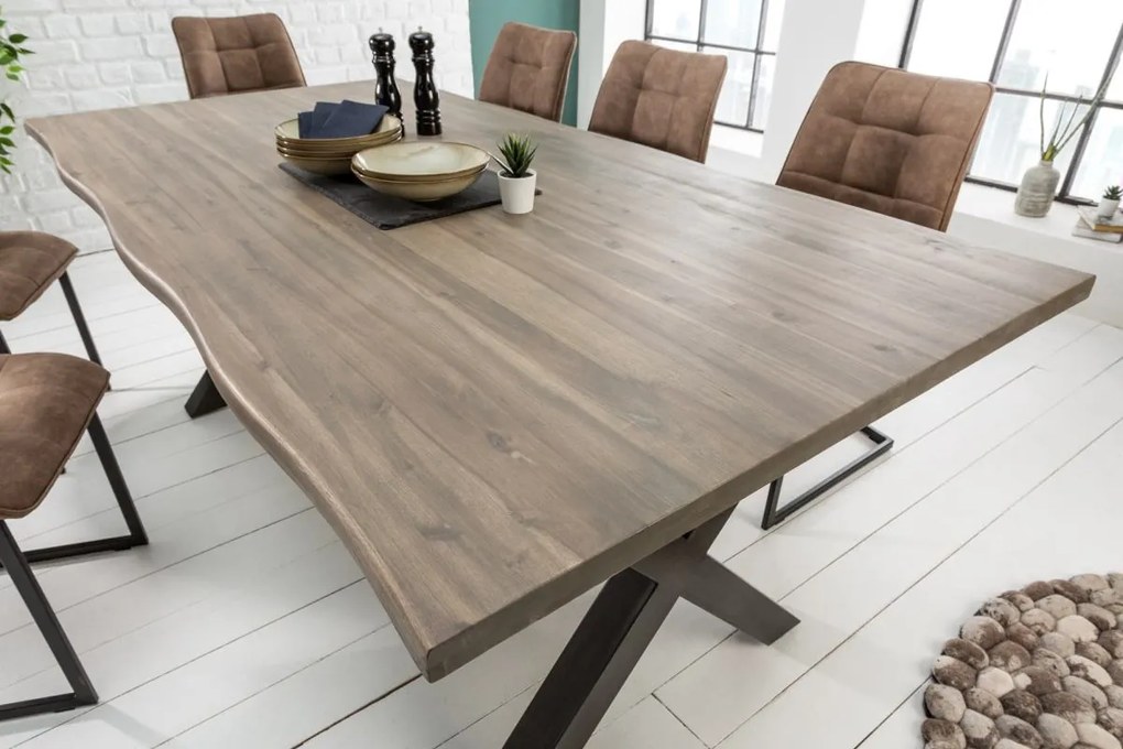 Dizajnový jedálenský stôl Evolution Grey 160 cm akácia
