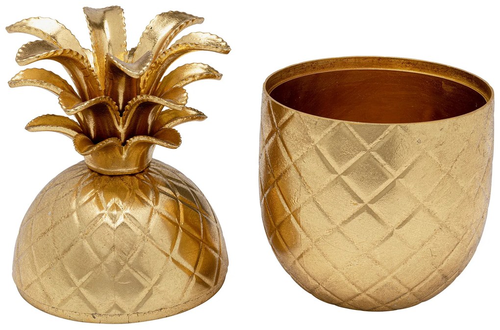 Pineapple dekoračná dóza zlatá 31 cm
