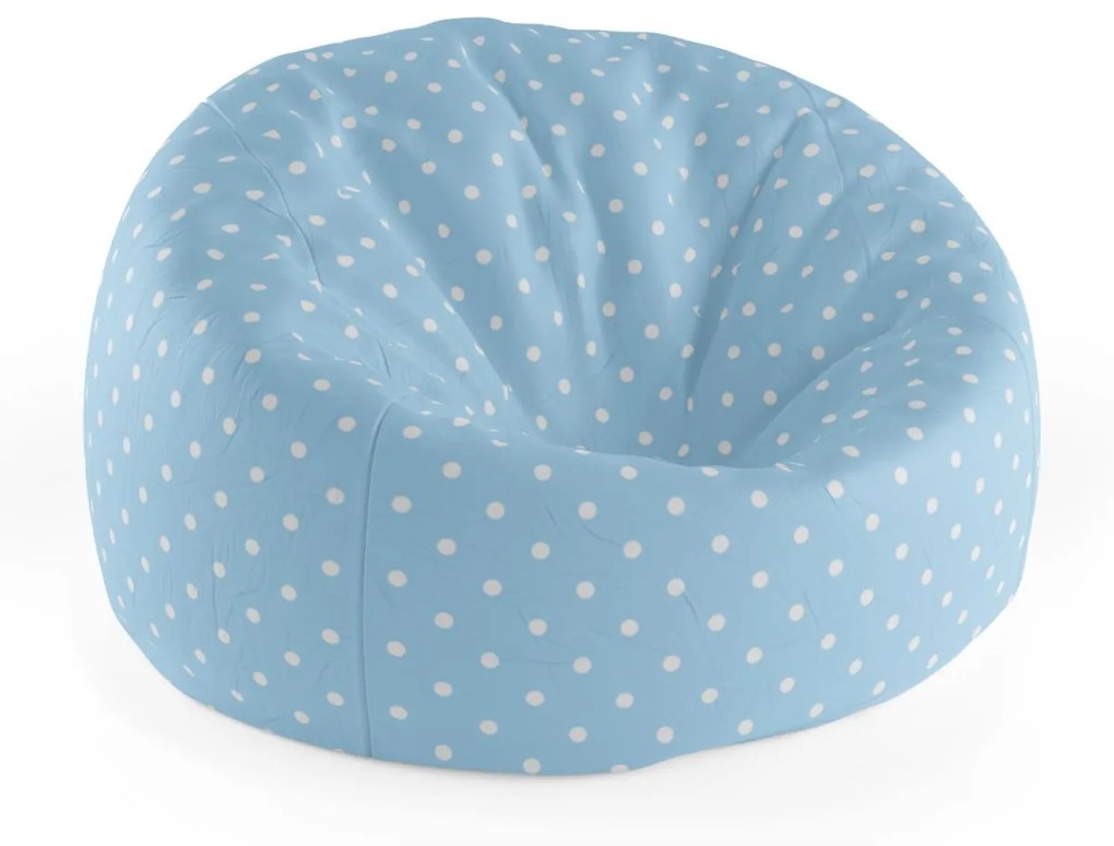 Sablio Sedací vak Cocoon Biele bodky na modrej - 115 x 75 cm x 45 cm
