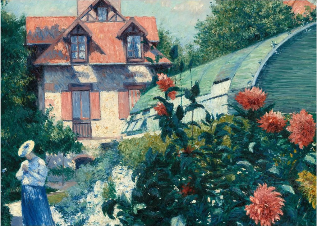 Obraz - Gustave Caillebotte, Dahlias, Garden at Petit Gennevilliers, reprodukcia (70x50 cm)