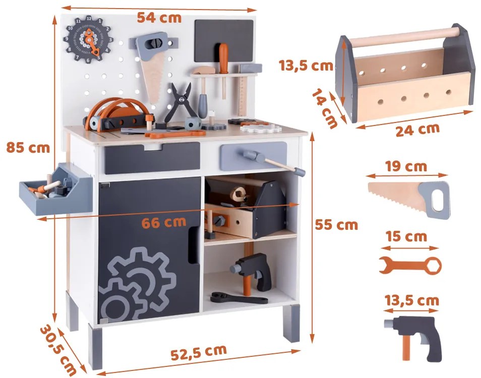 Jokomisiada Veľká drevená dielňa + náradie a DIY box ZA4836