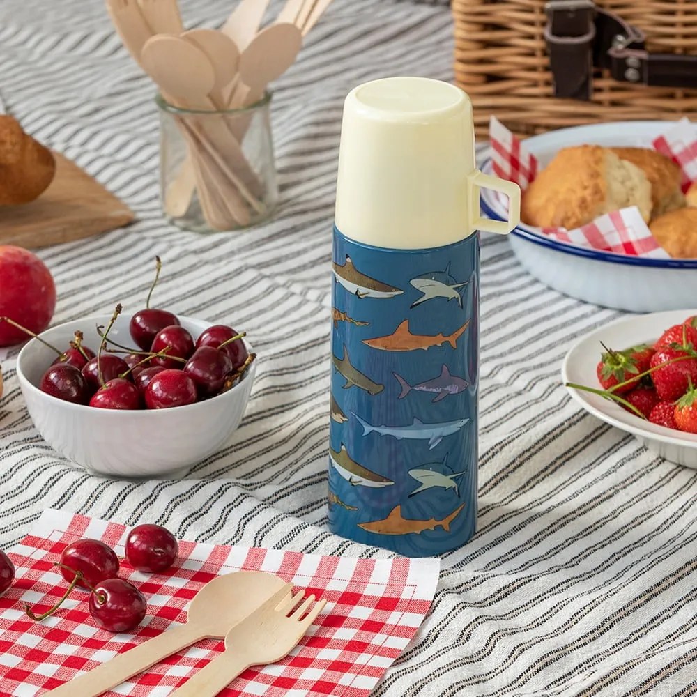 Modrá detská termoska 350 ml Sharks – Rex London