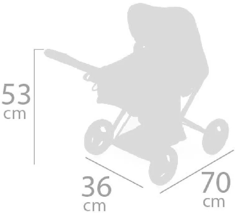 DeCuevas 85143 Skladací kočík pre bábiky 3 v 1 s prenosnou taškou DIDI 2021 - 53 cm + darček ZADARMO
