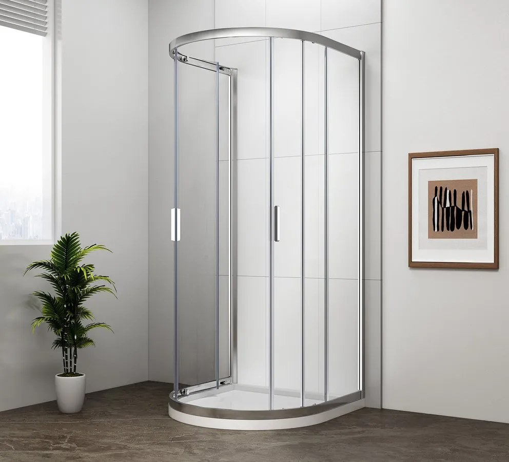 Polysan Polysan, EASY polkruhová sprchová zástena 900x900mm, číre sklo, EL4615