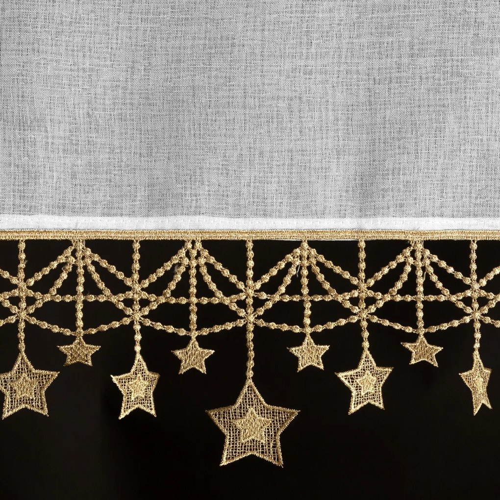 KRÁTKA VIANOČNÁ ZÁCLONA NA PÁSKE XMAS 30X150 CM HVIEZDY