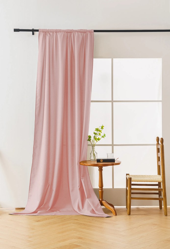 Záves OXFORD LIGHT 140x250 cm, ružový Zavesenie: Kovové krúžky