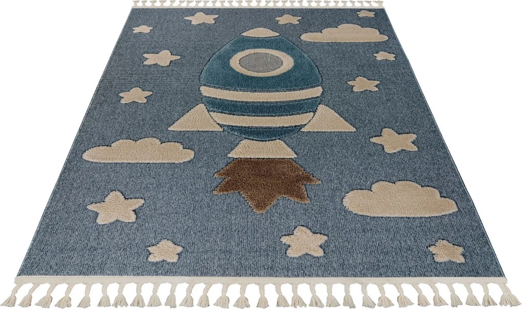 Obsession, Detský kusový koberec My Fano 391 Spac, 160x230, modrá, detská izba