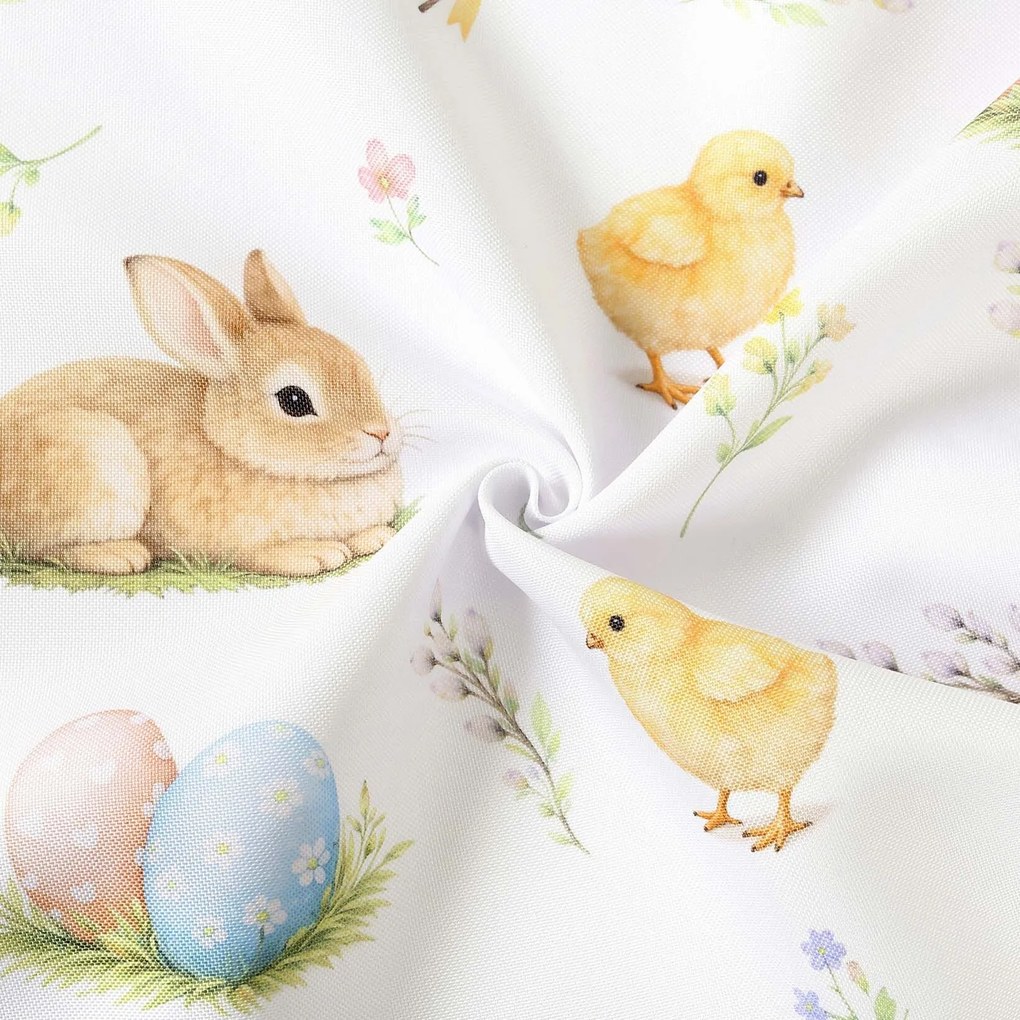 Goldea veľkonočná teflónová látka na obrusy - veselá veľká noc 160 cm