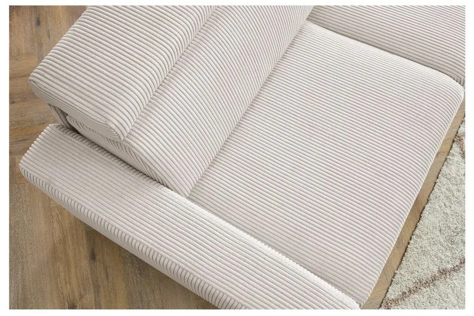 Krémová menčestrová rozkladacia rohová pohovka (variabilná) Monaco – Bobochic Paris