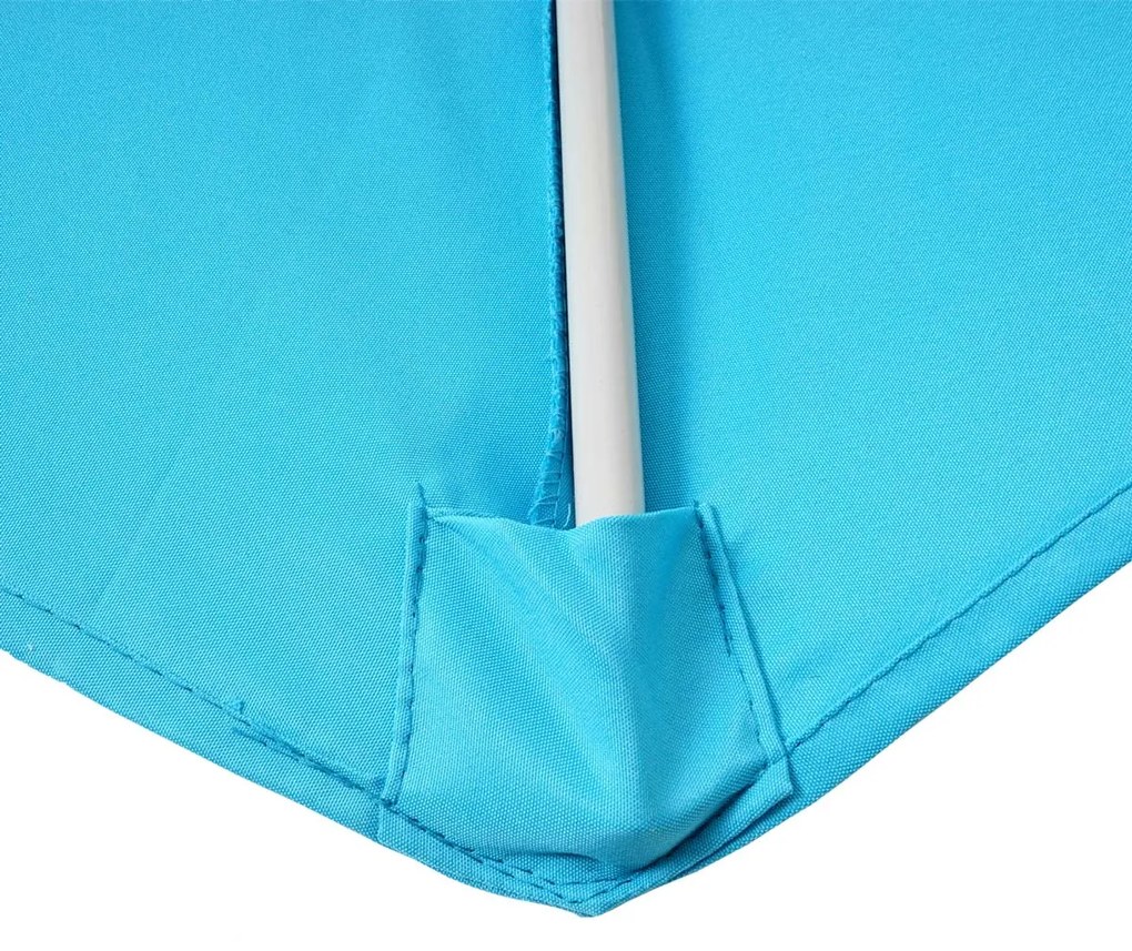 Slnečník polkruh Parla - polyester/hliník - 300cm tyrkysová bez stojanu