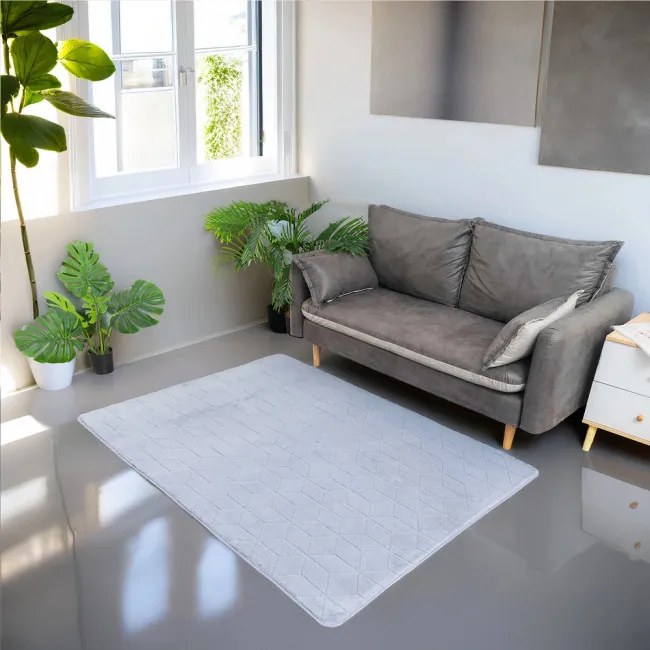 Koberec RABBIT 3D strieborný