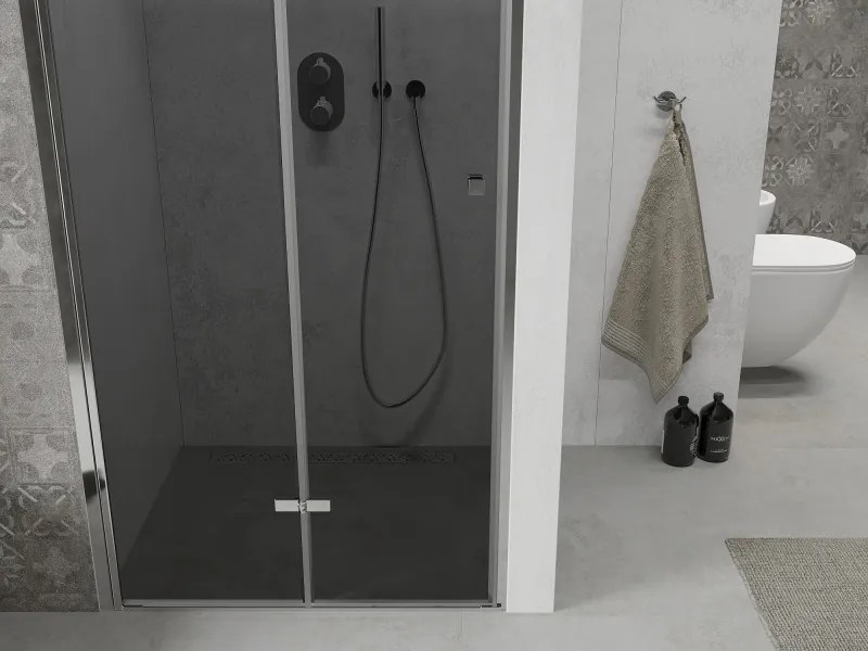 Mexen Lima, skladacie sprchové dvere do otvoru 90 x 190 cm, 6mm šedé sklo, chrómový profil, šedá, 856-090-000-01-40
