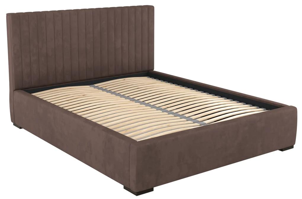 Čalúnená posteľ 160x200 cm Veggie (hnedá). Vlastná spoľahlivá doprava až k Vám domov. 1036142