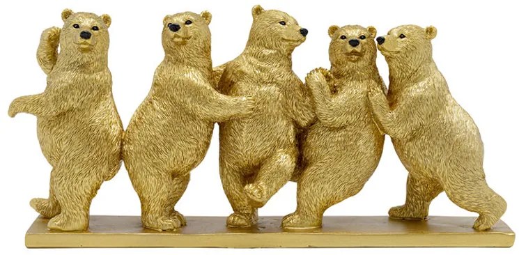 Dancing Bears dekorácia zlatá 14 cm