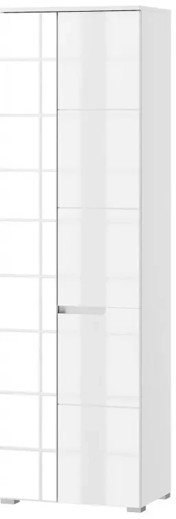 Šatní skříň se zrcadlem Selene 198 cm bílá lesk/mat