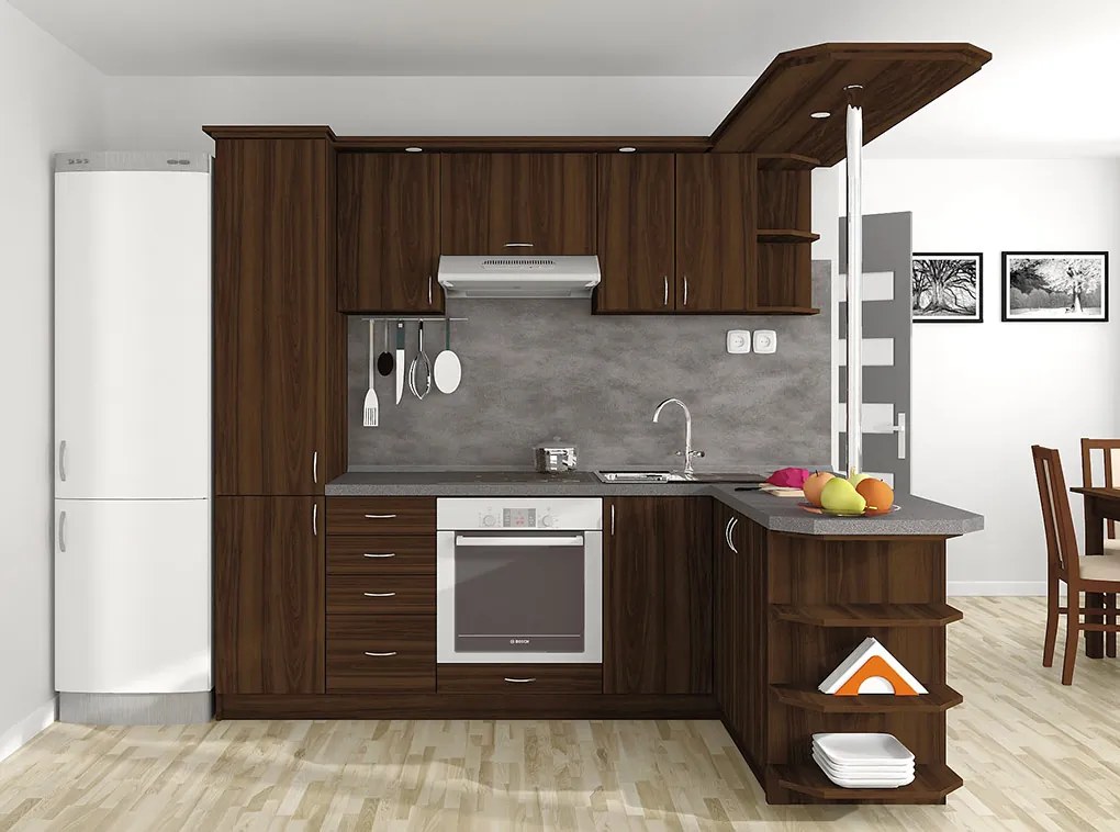 Nabytekmorava Kuchyna s ostrovčekom Bára C farba kuchyne: buk 381, pracovná doska: s pracovnou doskou