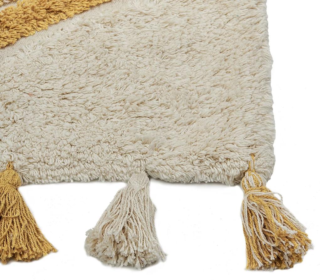 Bavlnený koberec 80 x 150 cm béžová/žltá BINGOL Beliani