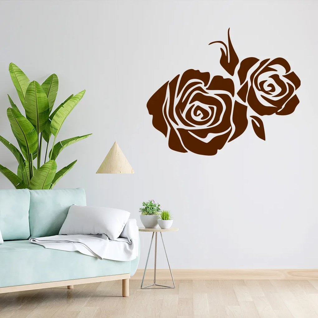 Veselá Stena Samolepka Ruža Farba: černá, Veľkosť: 80 x 97 cm