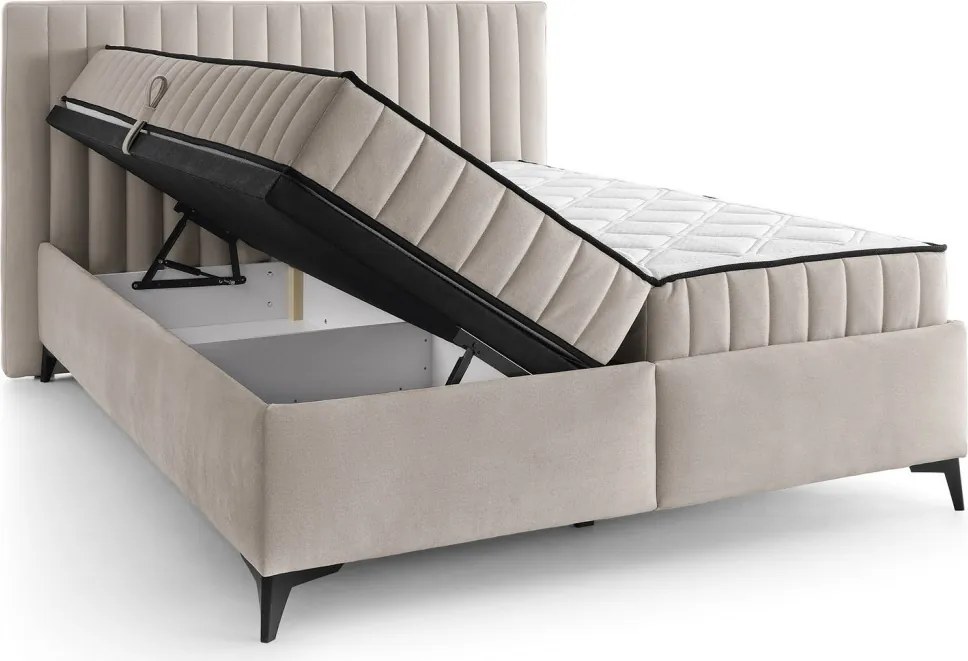 Posteľ Joy 160x200 cm, svetlo béžová látka