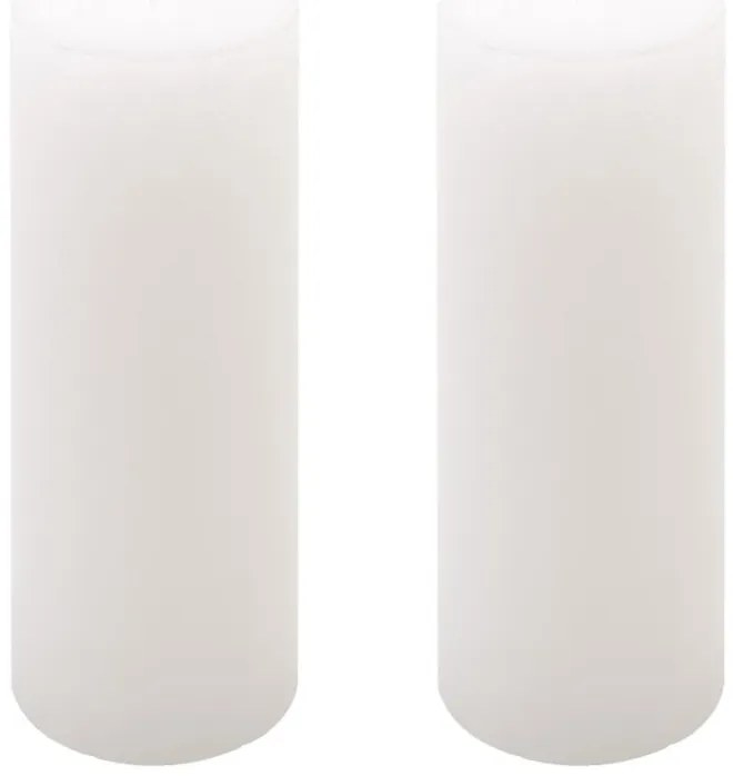 Biela parafínová sviečka rustikálna 20 cm, 90 h, sada 2 ks