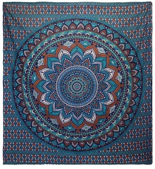 AWG veľká tapiséria na stenu Mandala modrá 230x200cm