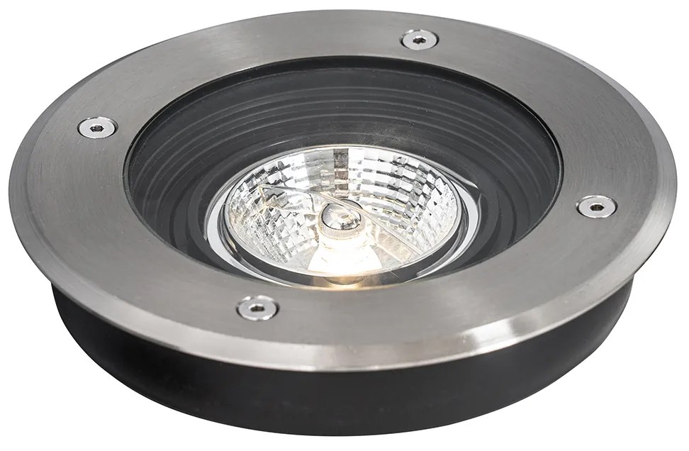 Sada 6 moderných vonkajších zemných reflektorov oceľ AR70 nastaviteľné IP65 - Delux