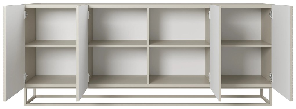 Komoda Asha 200 cm na metalovom ráme - kašmír