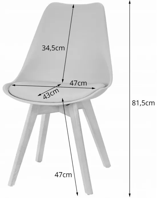 Jedálenská zostava TODI 80cm okrúhly stolový set biely+ 4 stoličky MARK sivé Farba: Biela