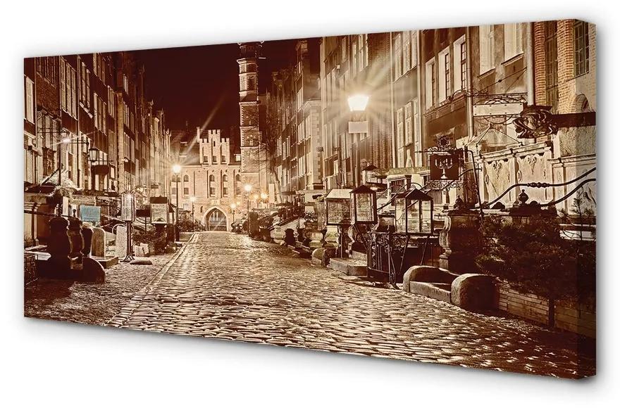 Obraz na plátne Gdańsk Staré Mesto Nočné 120x60 cm