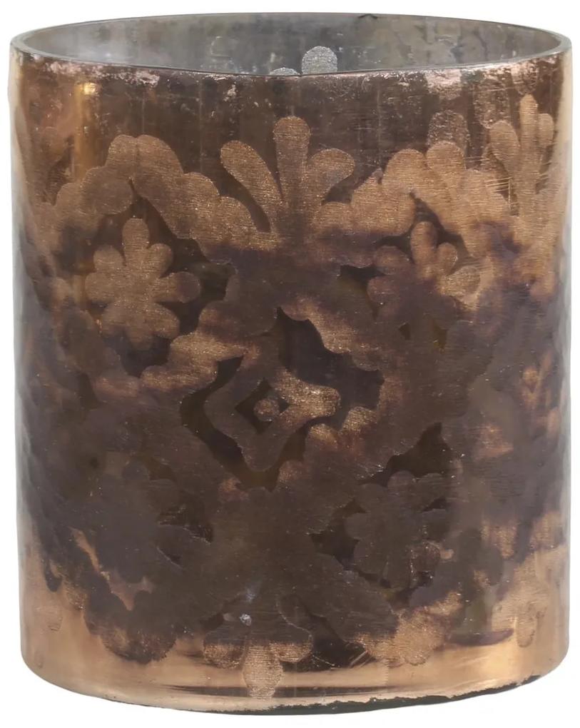 Mocca antik sklenený svietnik na čajovú sviečku Grindi - Ø 10*12 cm