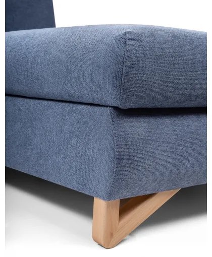 Rozkladacia rohová čalúnená sedacia súprava AVESTA do tvaru L, pravé prevedenie, s úložným priestorom, modrá
