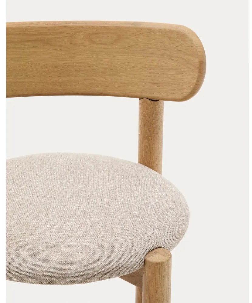 Jedálenská stolička z dubového dreva v krémovo-prírodnej farbe v súprave 2 ks Nebai – Kave Home