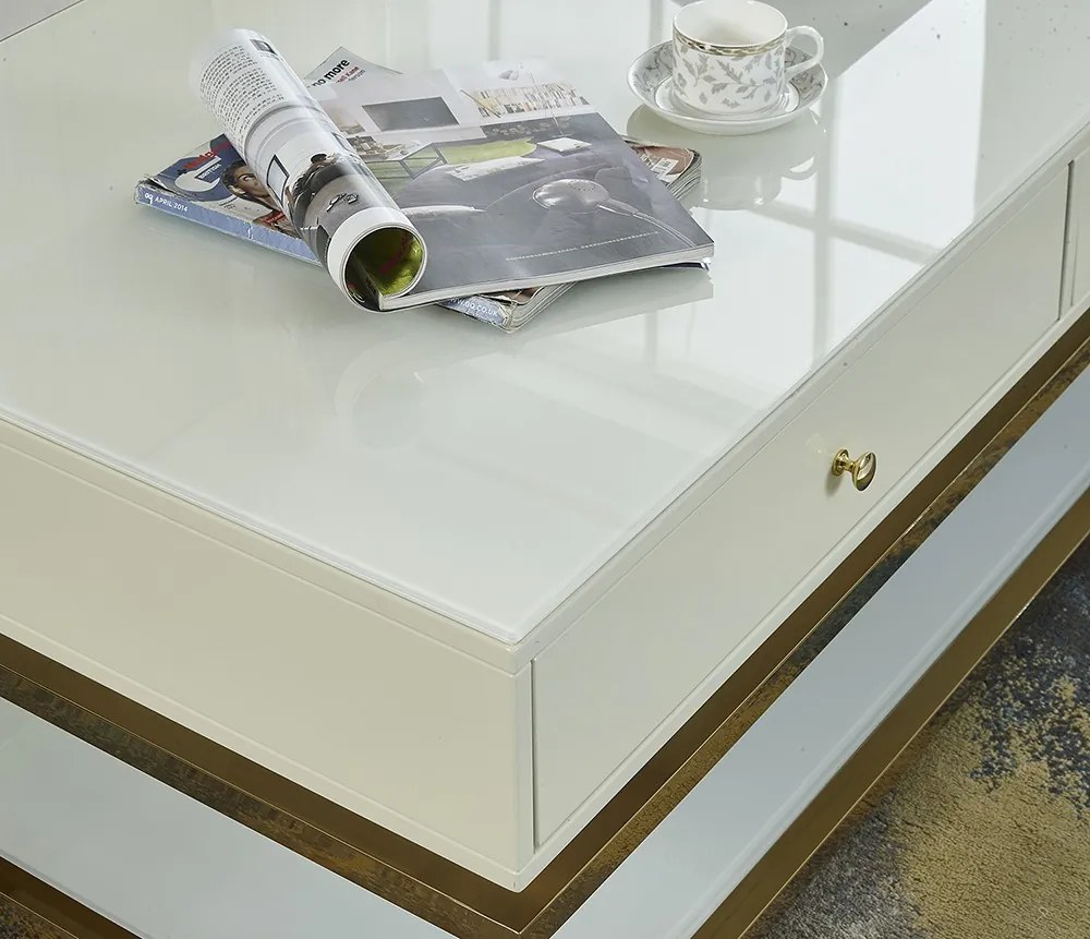 KONFERENČNÝ STOLÍK RAVENNA NEREZOVÁ OCEĽ + STRIEBORNÝ 130 cm