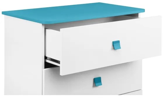 Komoda PABIS 87x83 cm biela/modrá