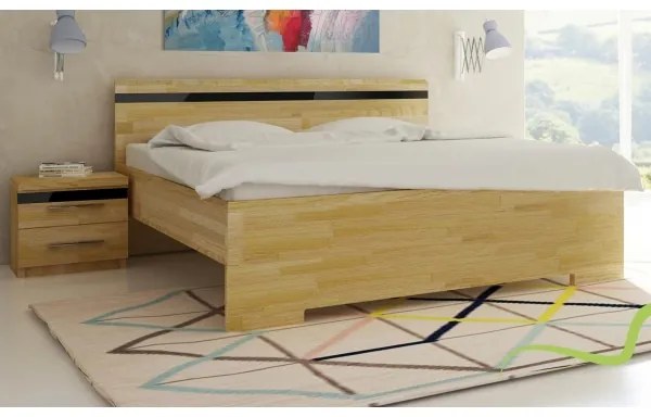 TEXPOL Manželská masívna posteľ MONA Veľkosť: 200 x 200 cm, Materiál: BUK morenie čerešňa