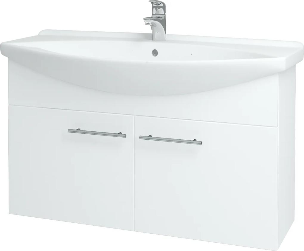 Dřevojas - Koupelnová skříň TAKE IT SZD2 105 - N01 Bílá lesk / Úchytka T02 / N01 Bílá lesk (133610B)