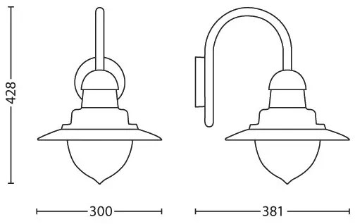 Philips 01652/52/PN - Vonkajšie nástenné svietidlo RAINDROP 1xE27/60W/230V IP44